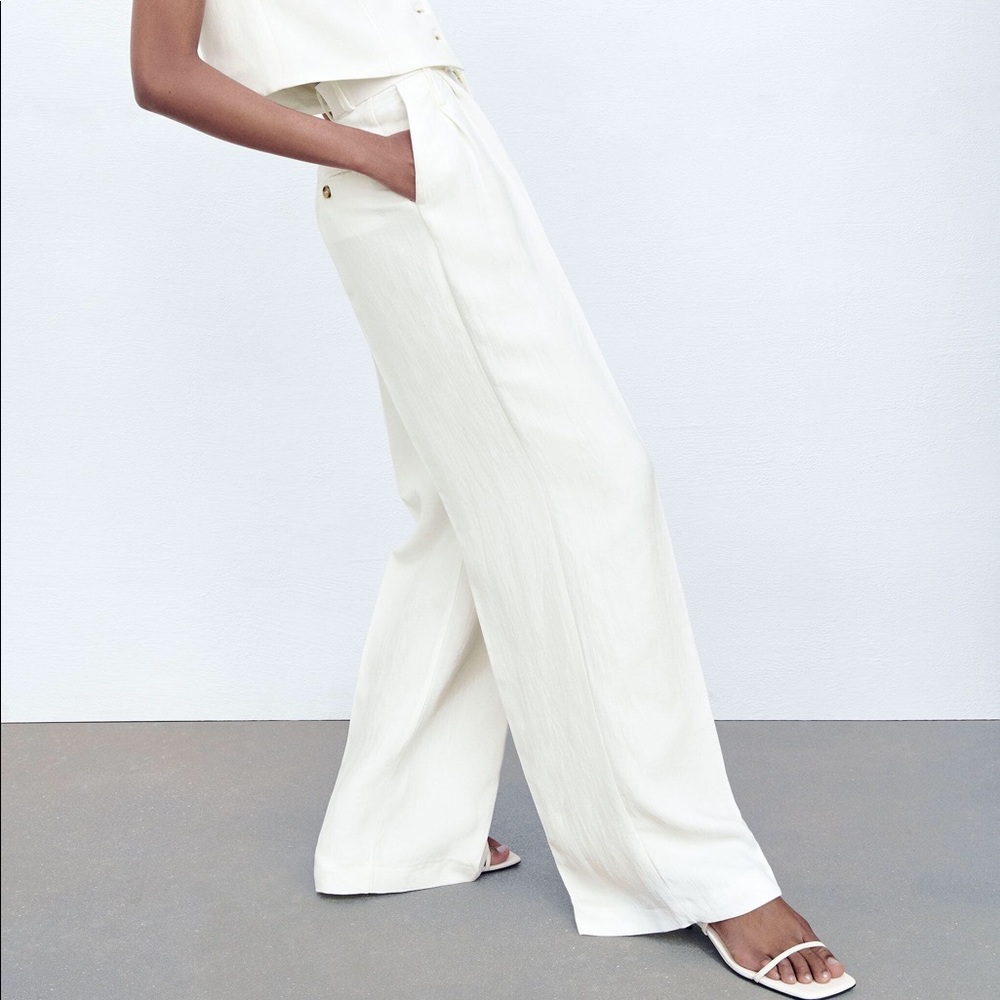 Zara Linen Pants / Zara Trousers / Zara Cream Pant
